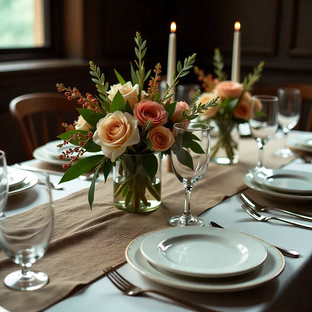 Elegant dinner table setting